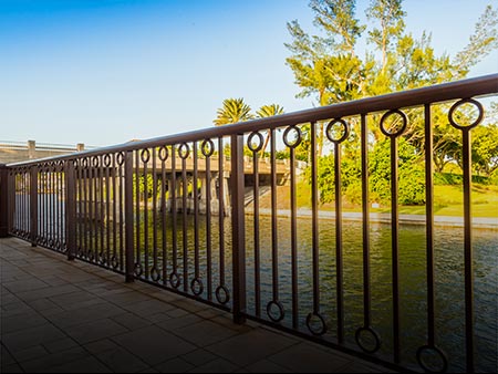 Installed Custom Metal Railing at Villages of Venetian Bay by Valentine Glass & Metals (VGM)