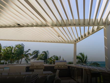 Installed Metal Trellis Custom Product by Valentines Glass & Metal (VGM) at New Construction Project